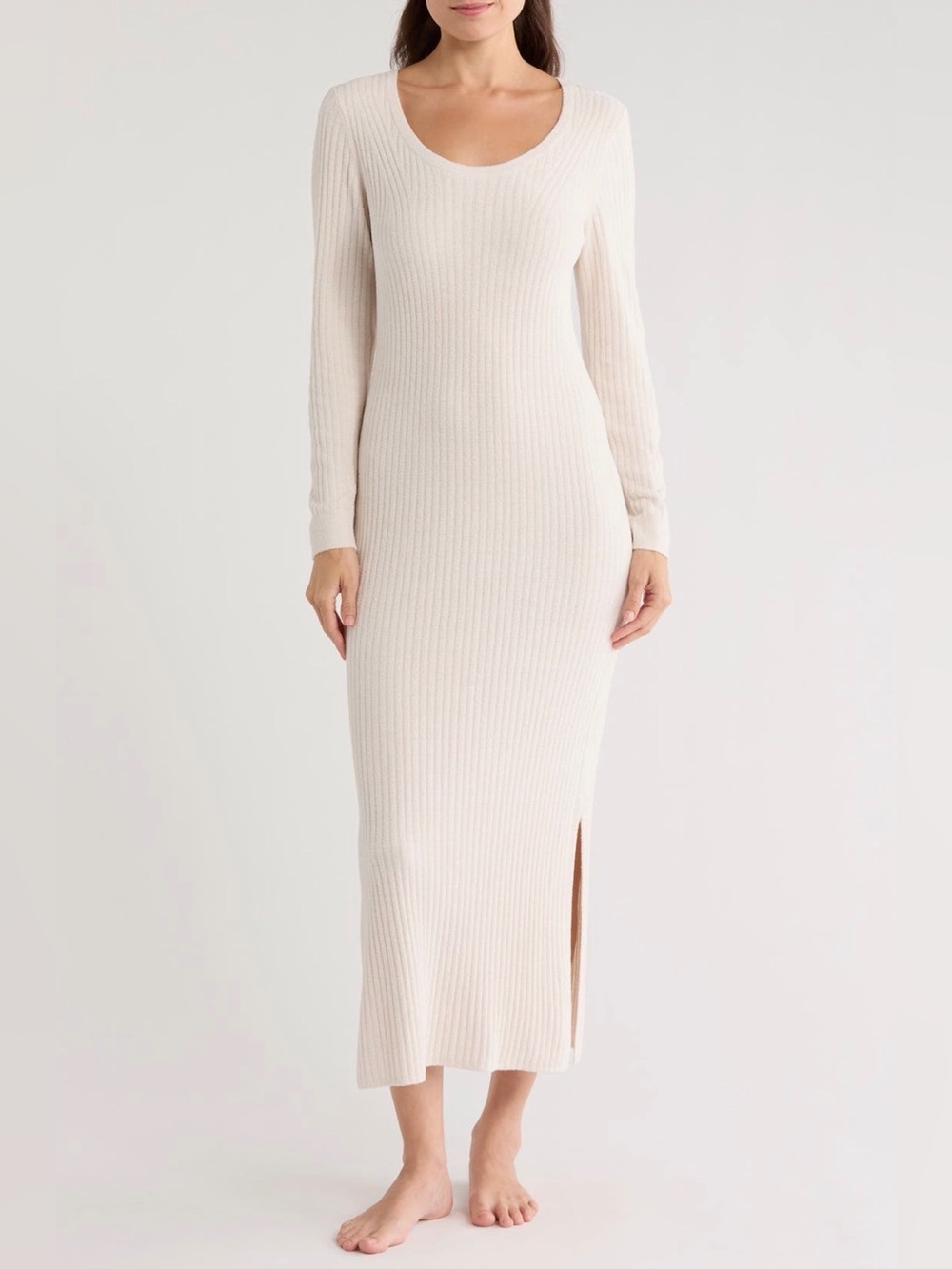 Barefoot Dreams CozyChic Ultra Lite Rib Scoop Neck Midi Dress